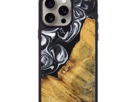 iPhone 15 Pro Max Wood+Resin Phone Case - Sierra (Black & White, 699582) Online Sale