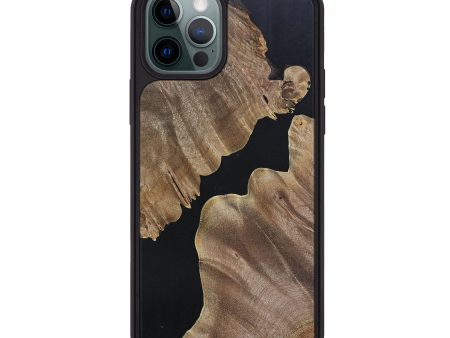 iPhone 12 Pro Max Wood+Resin Phone Case - Landon (Pure Black, 695152) Hot on Sale