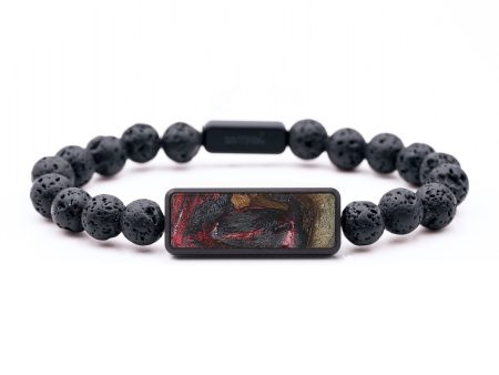 Lava Bead Wood+Resin Bracelet - Hendrix (Red, 699296) Discount