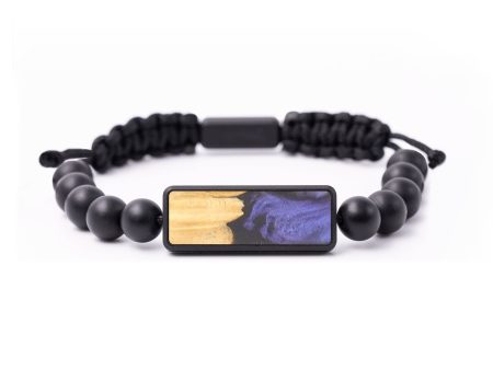 Onyx Bead Wood+Resin Bracelet - Raiden (Purple, 694555) Online now