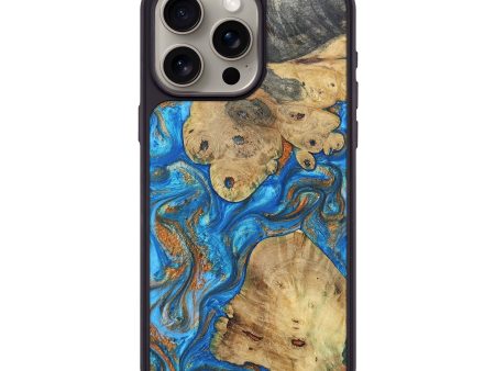 iPhone 15 Pro Max Wood+Resin Phone Case - Kenya (Teal & Gold, 695208) Online Sale