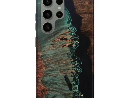 Galaxy S24 Ultra Wood+Resin Live Edge Phone Case - Brianne (Pure Black, 698228) Sale