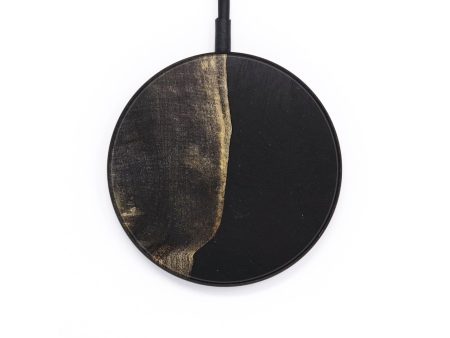 Circle Wood+Resin Wireless Charger - Emanuel (Pure Black, 697376) For Sale