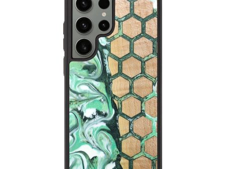 Galaxy S23 Ultra Wood+Resin Phone Case - Brielle (Pattern, 697222) For Sale