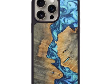 iPhone 15 Pro Max Wood+Resin Phone Case - Courtney (Blue, 696671) on Sale