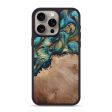 iPhone 15 Pro Max Wood+Resin Phone Case - Enrique (Teal & Gold, 694308) Fashion