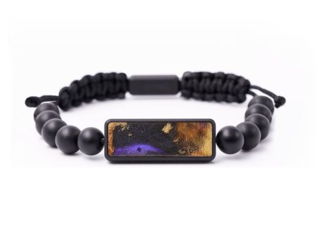 Onyx Bead Wood+Resin Bracelet - Olivia (Purple, 699270) For Cheap