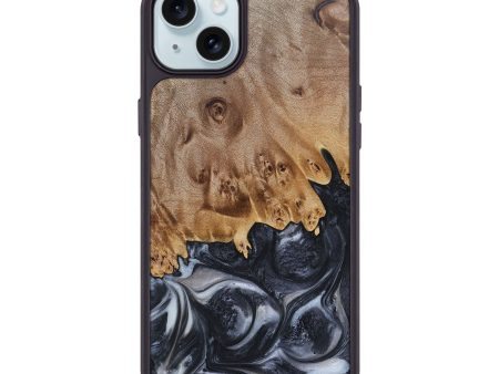 iPhone 15 Plus Wood+Resin Phone Case - Anderson (Black & White, 697128) Discount