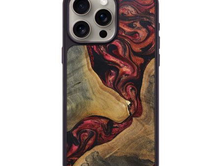 iPhone 15 Pro Max Wood+Resin Phone Case - Jase (Red, 697544) Cheap