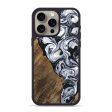 iPhone 15 Pro Max Wood+Resin Phone Case - Harper (Black & White, 694292) Online Sale