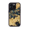 iPhone 15 Pro Wood+Resin Phone Case - Beulah (Teal & Gold, 695636) Online