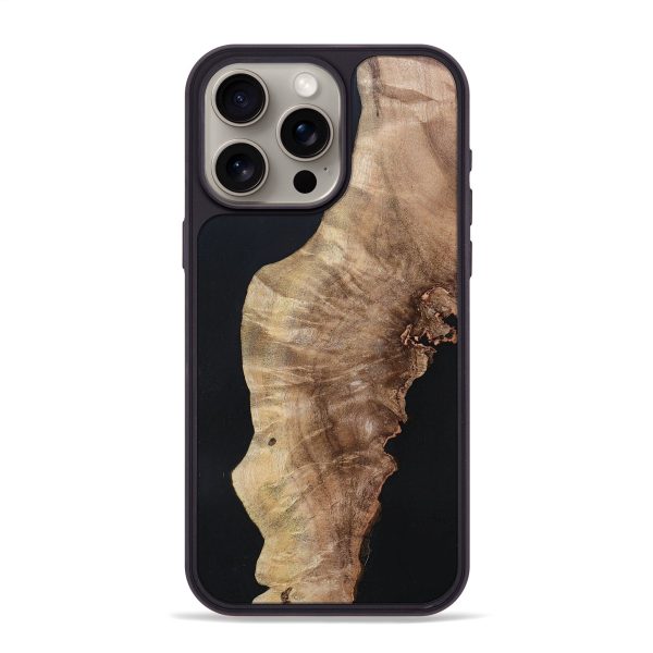 iPhone 15 Pro Max Wood+Resin Phone Case - Mae (Pure Black, 695153) Hot on Sale