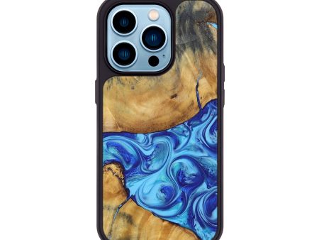 iPhone 14 Pro Wood+Resin Phone Case - Kizzy (Blue, 695224) Hot on Sale