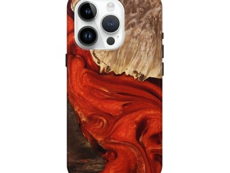 iPhone 15 Pro Wood+Resin Live Edge Phone Case - Kyla (Red, 694388) Discount