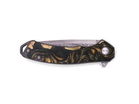 EDC Wood+Resin Pocket Knife - Ember (Pure Black, 696270) For Cheap