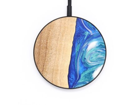 Circle Wood+Resin Wireless Charger - Grace (Blue, 697371) For Cheap