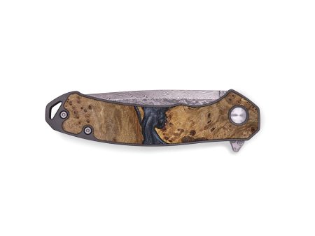 EDC Wood+Resin Pocket Knife - Roger (Pure Black, 694262) For Cheap