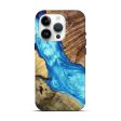 iPhone 15 Pro Wood+Resin Live Edge Phone Case - Tiffany (Blue, 696154) Supply