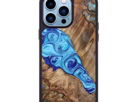 iPhone 14 Pro Max Wood+Resin Phone Case - Chelsey (Blue, 695220) Online