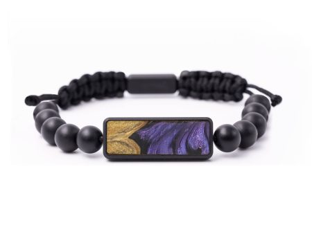 Onyx Bead Wood+Resin Bracelet - Wallace (Purple, 699271) on Sale