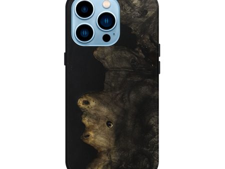 iPhone 14 Pro Wood+Resin Live Edge Phone Case - Cristina (Pure Black, 698617) Online Hot Sale