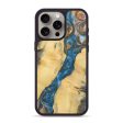 iPhone 15 Pro Max Wood+Resin Phone Case - Giselle (Teal & Gold, 696737) Online Hot Sale