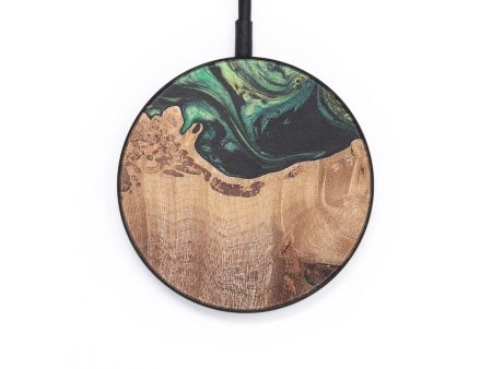 Circle Wood+Resin Wireless Charger - Braelynn (Green, 696915) Online Hot Sale