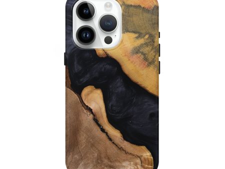 iPhone 15 Pro Wood+Resin Live Edge Phone Case - Roxanne (Pure Black, 695900) Supply