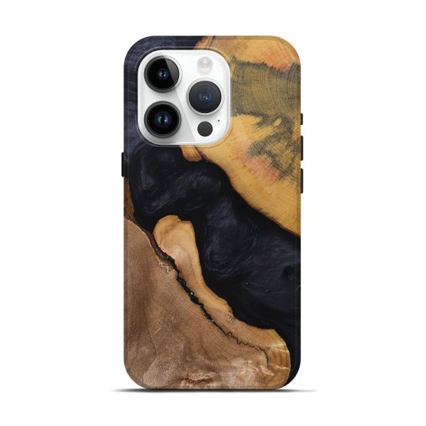 iPhone 15 Pro Wood+Resin Live Edge Phone Case - Roxanne (Pure Black, 695900) Supply