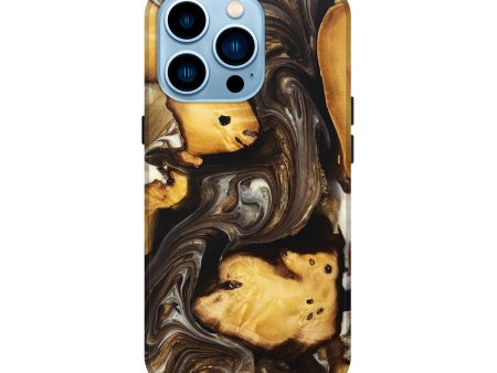 iPhone 14 Pro Wood+Resin Live Edge Phone Case - Gwen (Black & White, 694978) Online now