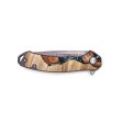 EDC Wood+Resin Pocket Knife - Adrienne (Teal & Gold, 694247) For Cheap