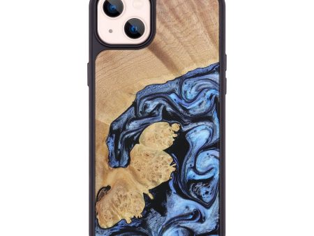 iPhone 14 Plus Wood+Resin Phone Case - Clifton (Blue, 697039) For Discount