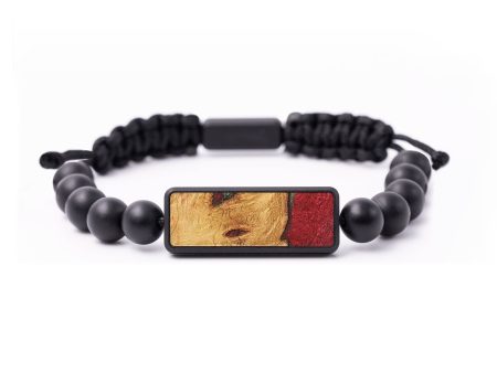 Onyx Bead Wood+Resin Bracelet - Vernon (Red, 699313) For Cheap