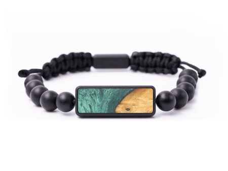 Onyx Bead Wood+Resin Bracelet - Trevor (Green, 694674) Supply