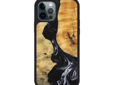 iPhone 12 Pro Wood+Resin Phone Case - Jasmine (Black & White, 699555) Hot on Sale