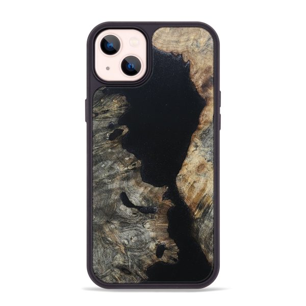 iPhone 14 Plus Wood+Resin Phone Case - Esteban (Pure Black, 696052) Sale