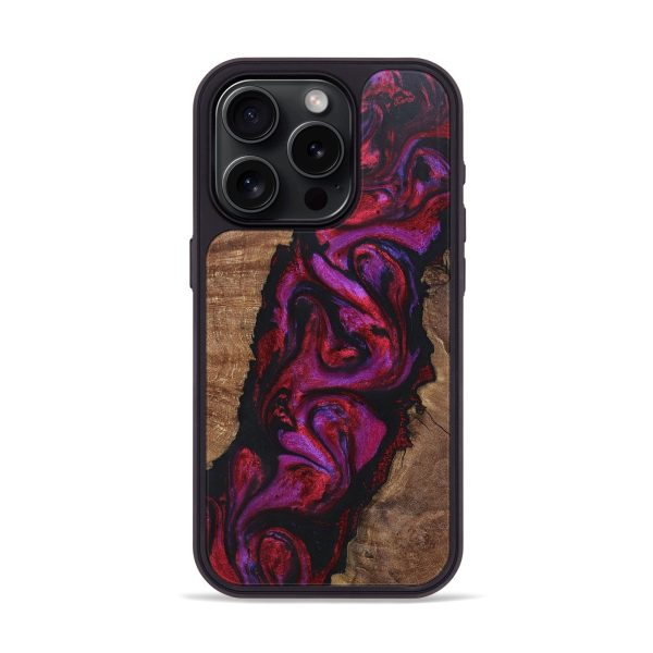 iPhone 15 Pro Wood+Resin Phone Case - Ty (Red, 696549) Online