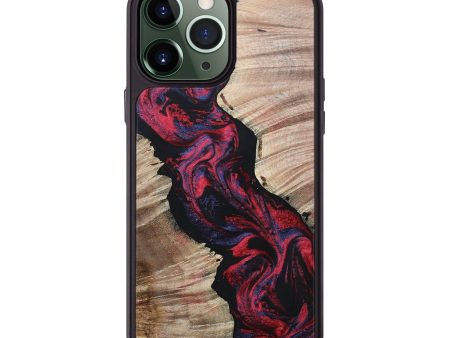 iPhone 13 Pro Max Wood+Resin Phone Case - Cohen (Red, 695258) For Sale