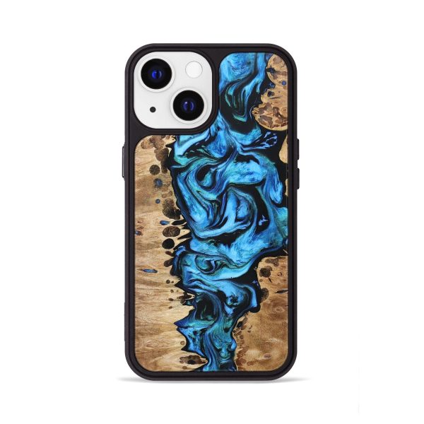 iPhone 13 Wood+Resin Phone Case - Juliana (Blue, 697214) Online now