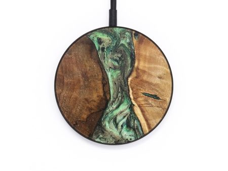 Circle Wood+Resin Wireless Charger - Emilia (Green, 696219) Hot on Sale