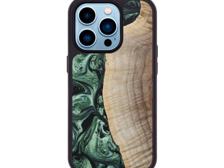 iPhone 14 Pro Wood+Resin Phone Case - Dean (Green, 694839) Supply