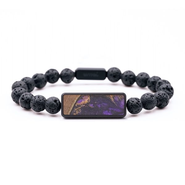 Lava Bead Wood+Resin Bracelet - Leanne (Purple, 694575) on Sale