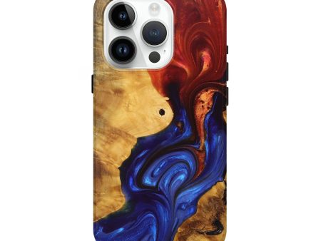 iPhone 15 Pro Wood+Resin Live Edge Phone Case - Athena (Fire & Ice, 696802) For Sale