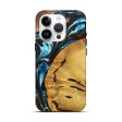 iPhone 15 Pro Wood+Resin Live Edge Phone Case - Amanda (Teal & Gold, 695294) Online Hot Sale