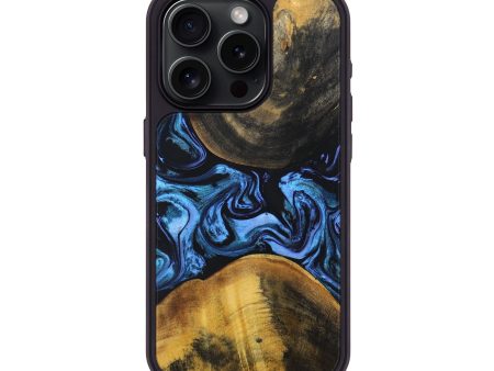 iPhone 15 Pro Wood+Resin Phone Case - Alexia (Blue, 697212) Supply