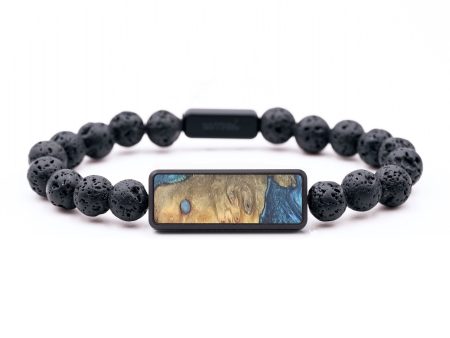 Lava Bead Wood+Resin Bracelet - Ace (Blue, 694450) For Discount