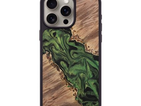 iPhone 15 Pro Max Wood+Resin Phone Case - Sullivan (Green, 699576) on Sale