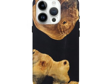 iPhone 15 Pro Wood+Resin Live Edge Phone Case - Carlos (Pure Black, 696823) For Cheap