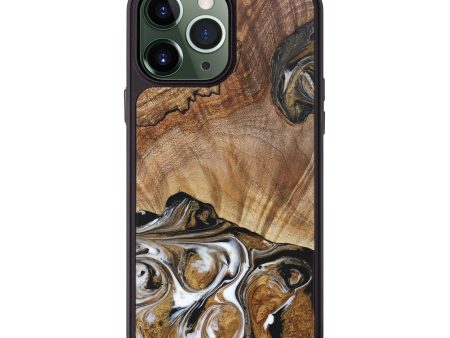 iPhone 13 Pro Max Wood+Resin Phone Case - Perry (Black & White, 697127) Fashion