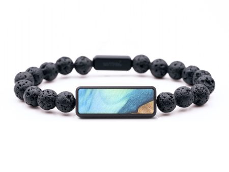 Lava Bead Wood+Resin Bracelet - Jaqueline (Blue, 694633) Online Hot Sale